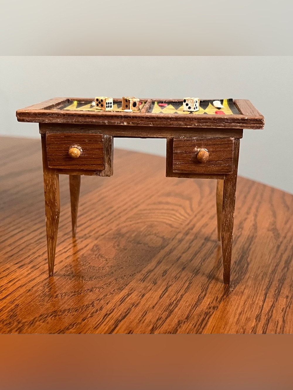 Vintage Dollhouse Backgammon Table